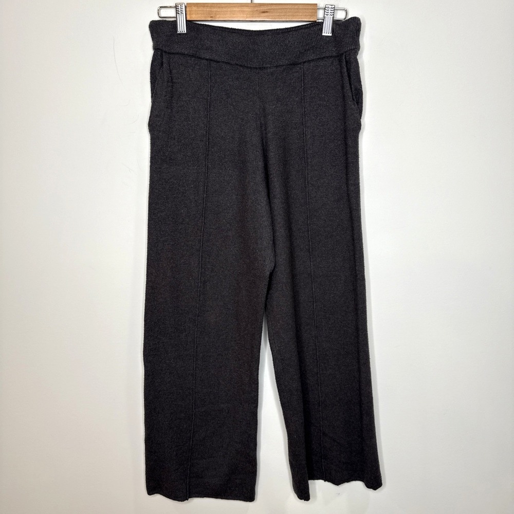 41 Hawthorn Pull On Pants Women's Medium Gray Knit Wide Leg Ankle Stretch Flowy